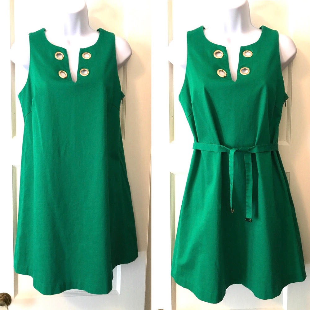 Jessica Simpson Green A-Line Dress w/ Tie